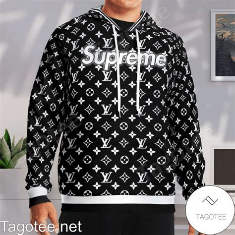 black supreme lv hoodie|authentic louis vuitton supreme hoodie.